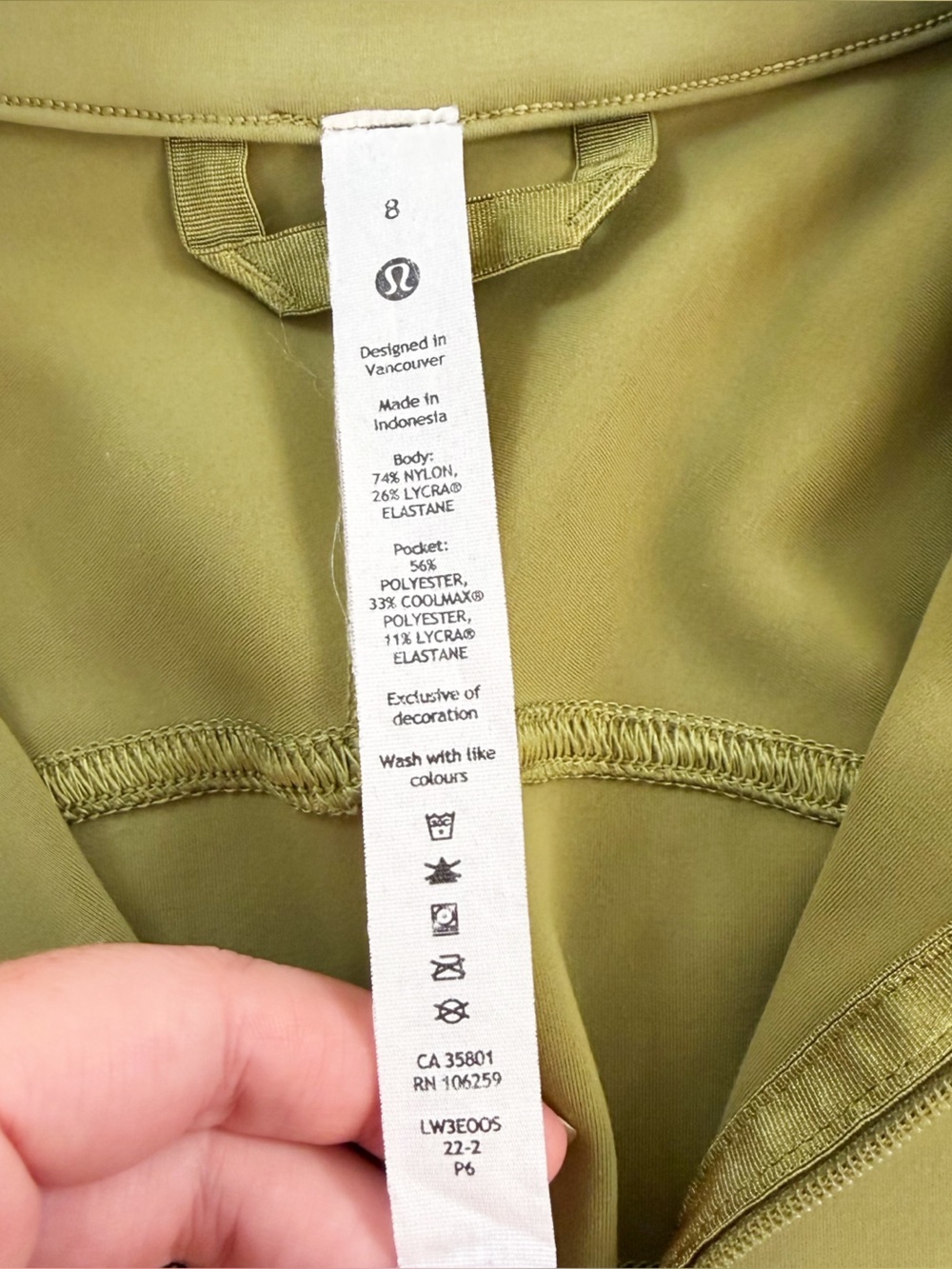 Lululemon Jacket Womens 8 InStill Bronze Green Full Zip Fitted - Picture 4 of 8